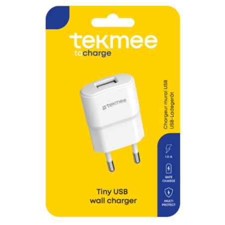 Tekmee Presa di ricaricada muro USB bianca