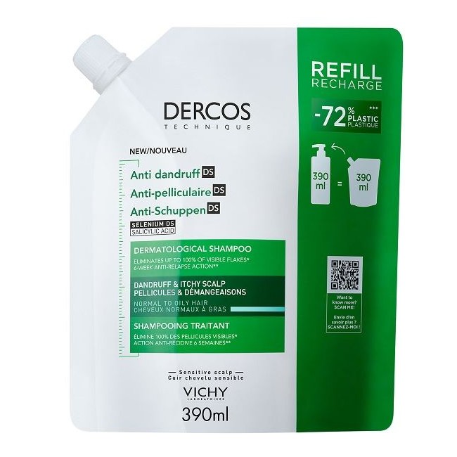 Dercos Technique Shampoo Antiforfora Ds Grassi Refill