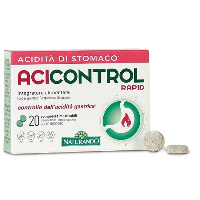 Naturando Acicontrol Rapid 20 Compresse integratore antiacido