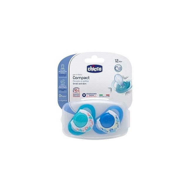 Chicco Succhietto Physio Compact Silicone Bimbo 12m+ 2 Pezzi