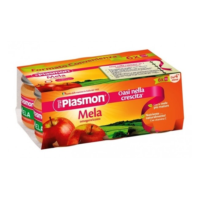 Plasmon Omogeneizzato Alla Mela 6 Vasetti Da 104 Gr