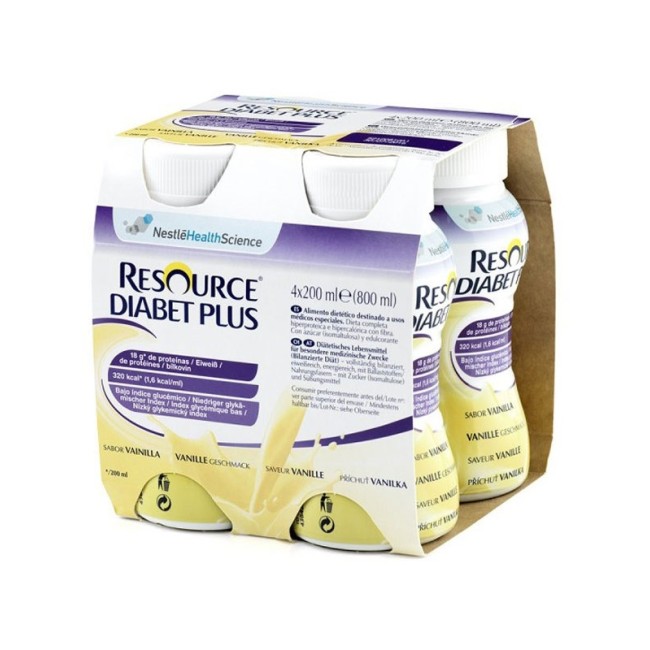 Resource Diabet Plus Vaniglia 4x200ml Resource Diabet Plus Vaniglia 4x200ml