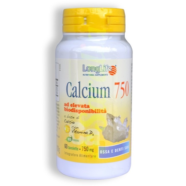 Longlife Calcium 750 Mg 60 Tavolette Longlife Calcium 750 Mg 60 Tavolette