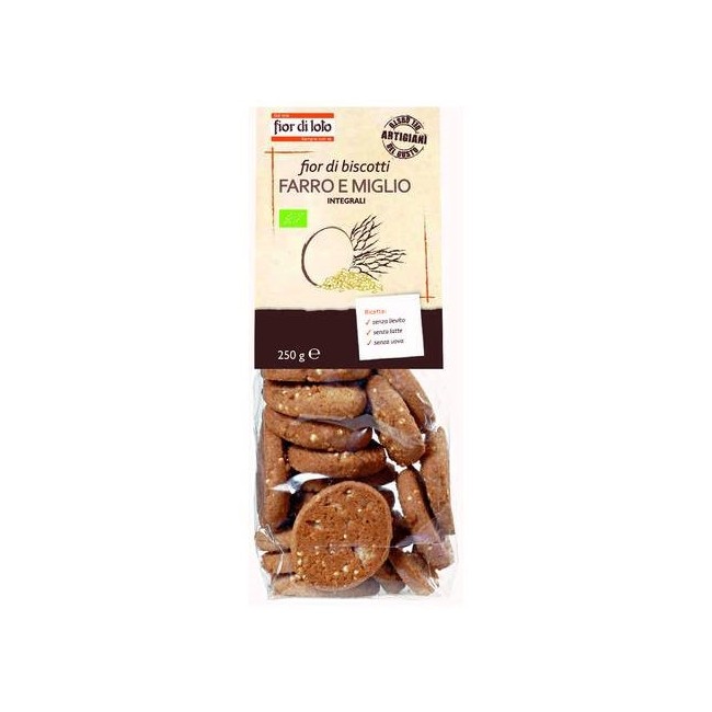 Fior Di Loto Biscotti Farro E Miglio Bio 250g Fior Di Loto Biscotti Farro E Miglio Bio 250g