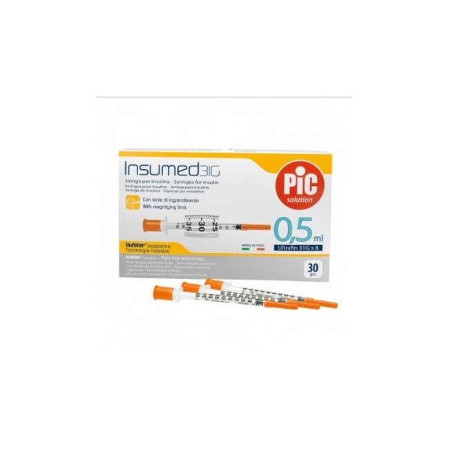 Pic Insumed Siringa Da Insulina 0,5ml 30 Pezzi Pic Insumed Siringa Da Insulina 0,5ml 30 Pezzi