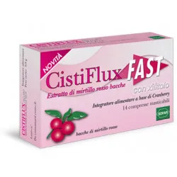 Cistiflux Fast 14 Compresse Masticabili integratore di mirtillo rosso