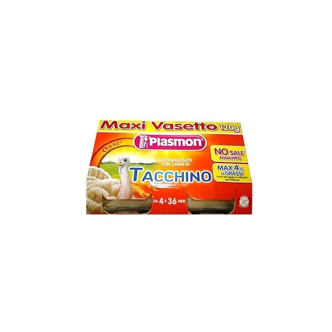 2 Confezioni Plasmon Omogeneizzato Tacchino 120 g
