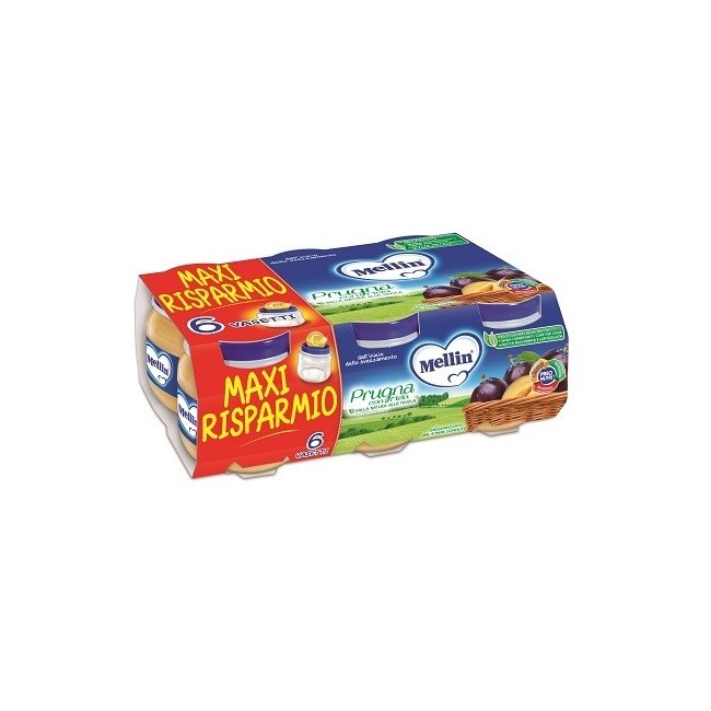 Mellin Omogeneizzato Prugna Mela 100 G 6 Pezzi