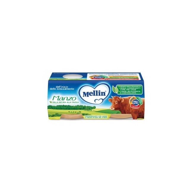 Mellin Omogeneizzato Di Carne Di Manzo 2x120g - Para-Farmacia Bosciaclub