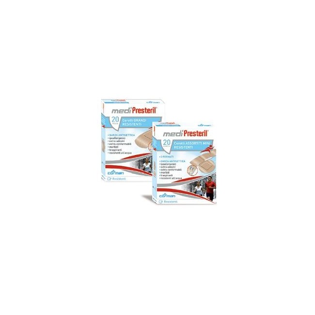 Cerotto Medipresteril Resistenti Confezione Assortita 4 Formati 40 Pezzi