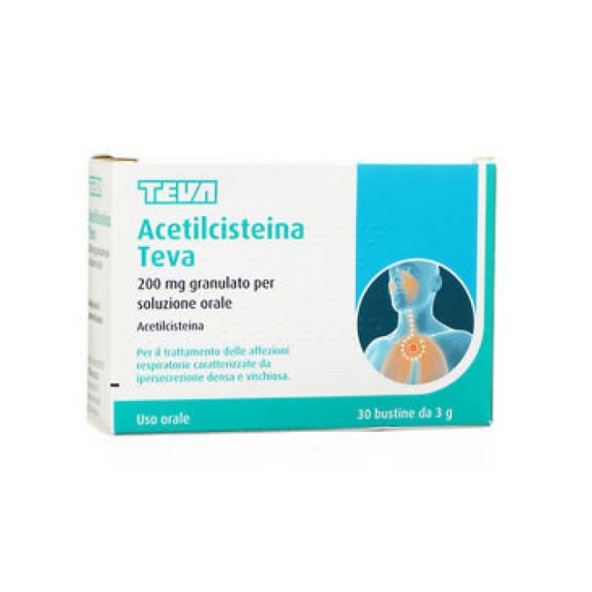 Acetilcisteina Teva*30 Buste 200mg Acetilcisteina Teva*30 Buste 200mg