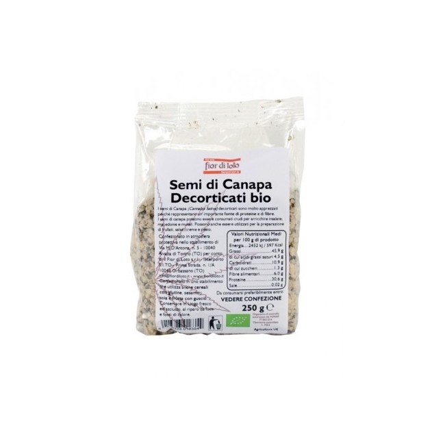 Fior Di Loto Semi Di Canapa Decorticati Biologici 250g Fior Di Loto Semi Di Canapa Decorticati Biologici 250g