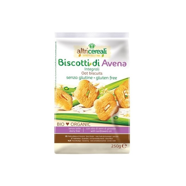 Altricereali Biscotti Di Avena Integrali Senza Glutine 250g Altricereali Biscotti Di Avena Integrali Senza Glutine 250g