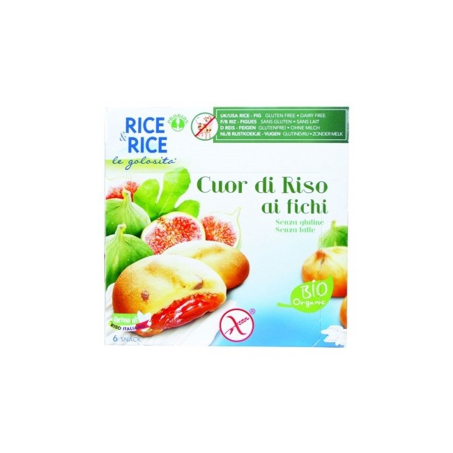 Rice&rice Biscotti Cuor Di Riso Ai Fichi Senza Glutine 6x33g Rice&rice Biscotti Cuor Di Riso Ai Fichi Senza Glutine 6x33g