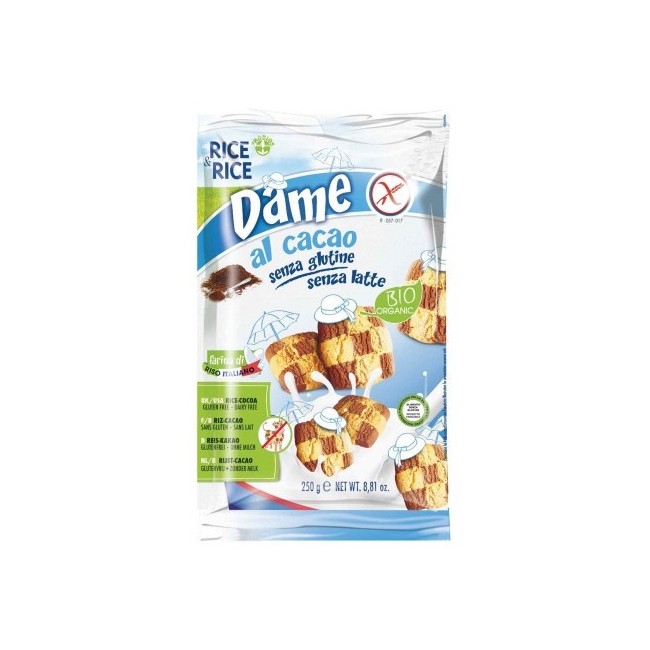 Rice&rice Biscotti Dame Al Cacao Senza Glutine 250g Rice&rice Biscotti Dame Al Cacao Senza Glutine 250g
