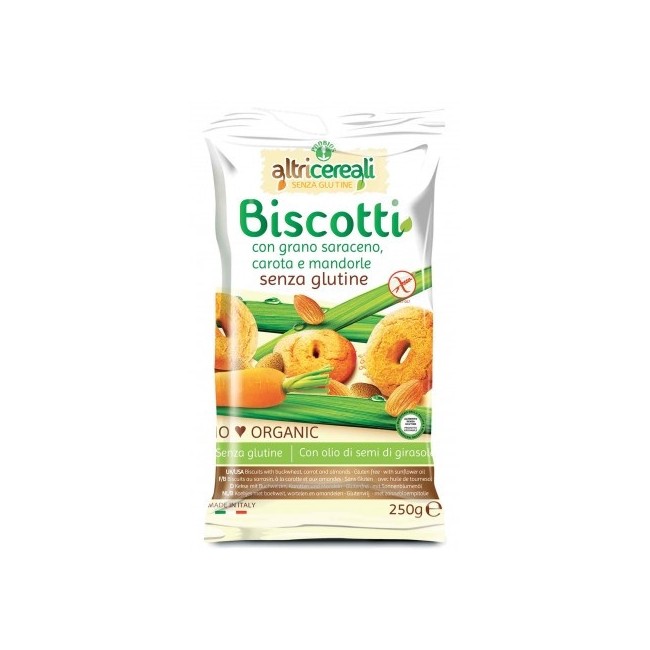 Altricereali Biscotti Grano Saraceno Carote E Mandorle 250g Altricereali Biscotti Grano Saraceno Carote E Mandorle 250g