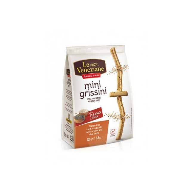Le Veneziane Mini Grissini Con Sesamo E Chia 250g Le Veneziane Mini Grissini Con Sesamo E Chia 250g