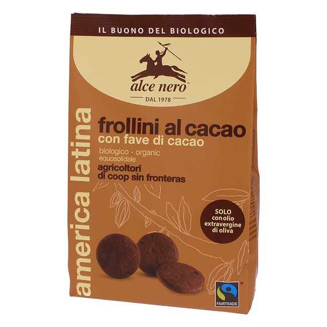 Alce Nero Frollini Al Cacao Con Fave Di Cacao Biologico 250g