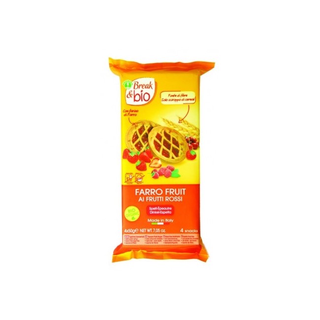 Break&bio Farro Fruit Ai Frutti Rossi Biologici 4x50g Break&bio Farro Fruit Ai Frutti Rossi Biologici 4x50g