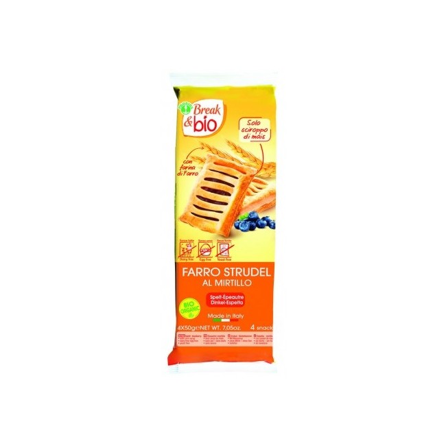 Break&bio Farro Strudel Al Mirtillo Biologico 4x50g