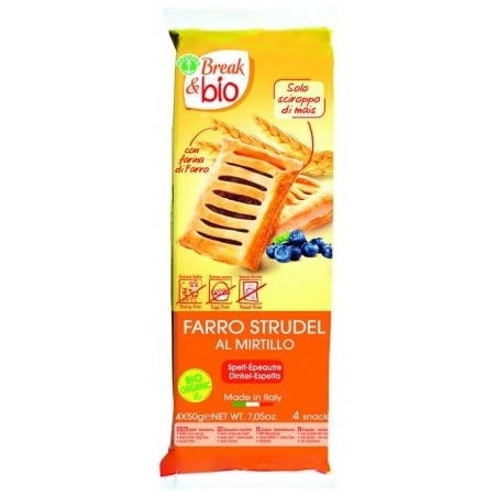 Break&bio Farro Strudel Al Mirtillo Biologico 4x50g