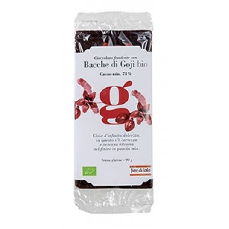 Fior Di Loto Cioccolato Fondente Con Bacche Di Goji Bio Fior Di Loto Cioccolato Fondente Con Bacche Di Goji Bio