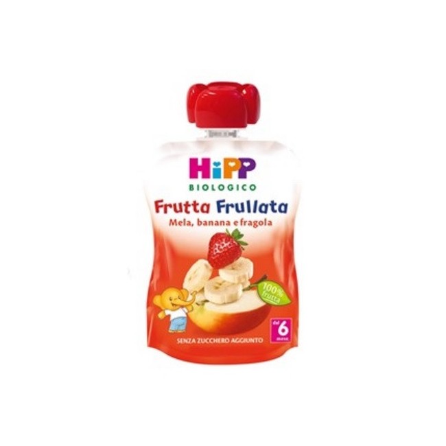 Hipp Biologico Frutta Frullata Alla Mela Banana Fragola 90g Hipp Biologico Frutta Frullata Alla Mela Banana Fragola 90g