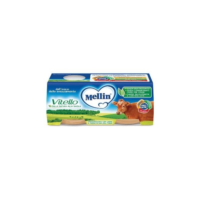 Mellin Omogeneizzato Con Carne Di Vitello 2x120g Mellin Omogeneizzato Con Carne Di Vitello 2x120g