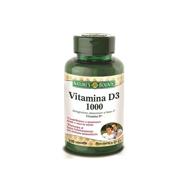 Nature's Bounty Vitamina D3/1000 100 Tavolette Nature's Bounty Vitamina D3/1000 100 Tavolette