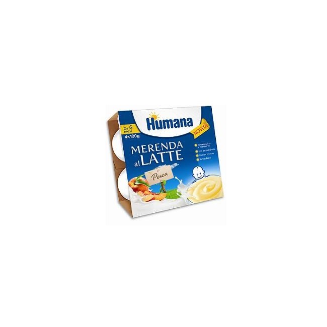 Humana Merenda Al Latte Gusto Pesca 4x100g Humana Merenda Al Latte Gusto Pesca 4x100g