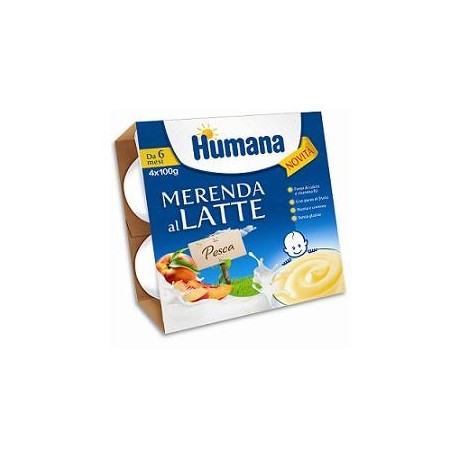 Humana Merenda Al Latte Gusto Pesca 4x100g Humana Merenda Al Latte Gusto Pesca 4x100g