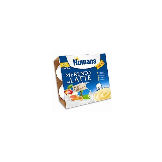 Humana Merenda Al Latte Gusto Mela E Albicocca 4x100g Humana Merenda Al Latte Gusto Mela E Albicocca 4x100g