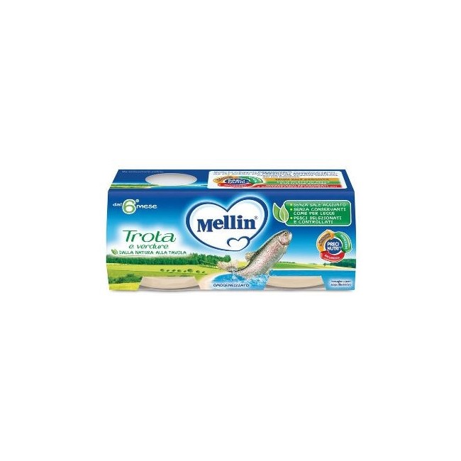 Mellin Omogeneizzato Con Filetto Di Trota E Verdure 2x80g Mellin Omogeneizzato Con Filetto Di Trota E Verdure 2x80g