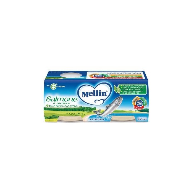 Mellin Omogeneizzato Con Filetto Di Salmone E Verdure 2x80g Mellin Omogeneizzato Con Filetto Di Salmone E Verdure 2x80g