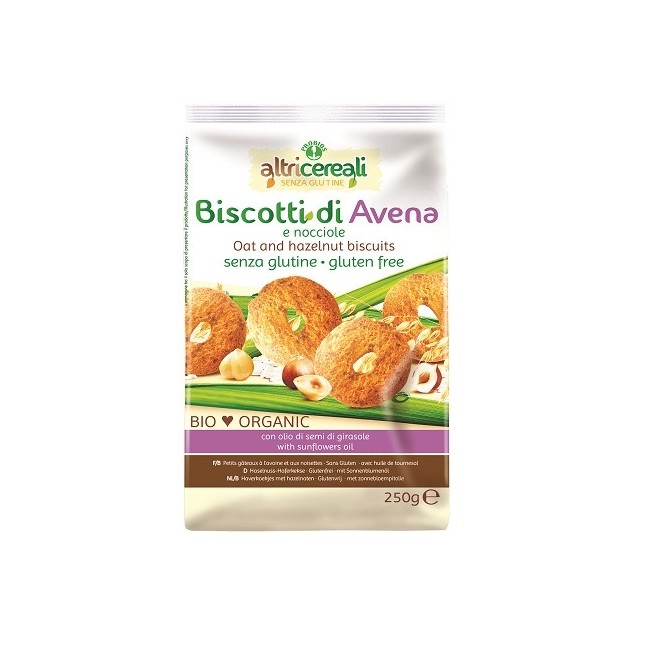 Altricereali Biscotti Di Avena E Nocciole Biologiche 250g Altricereali Biscotti Di Avena E Nocciole Biologiche 250g