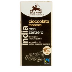 Alce Nero Tavoletta Di Cioccolato Fondente Con Zenzero Bio