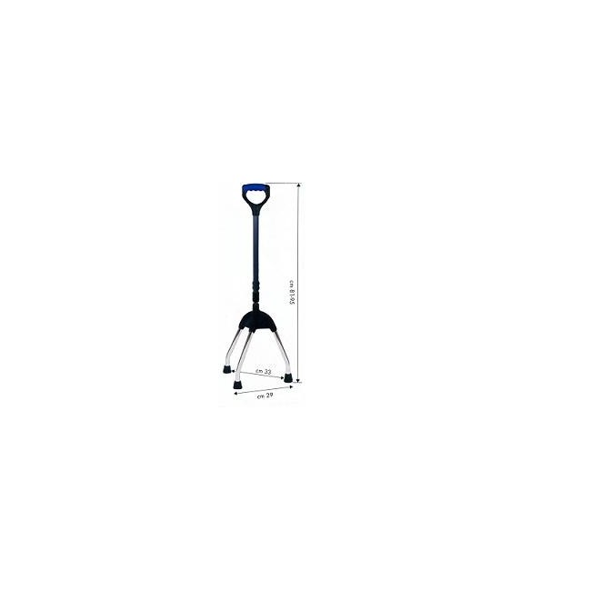Farmacare Tripode Canna Grigio Scuro Con Base  Acciaio
