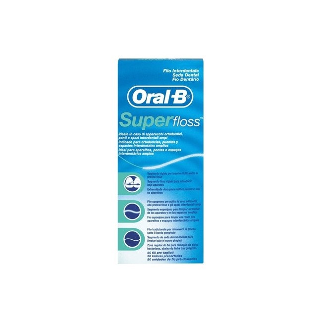 Oral B Filo Interdentale Super Floss 50 Fili Oral B Filo Interdentale Super Floss 50 Fili
