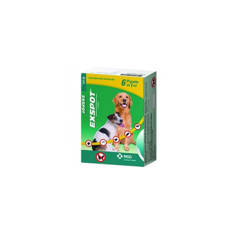 MSD Exspot 6 Pipette X 2ml antiparassitario per cani ParaFarmacia