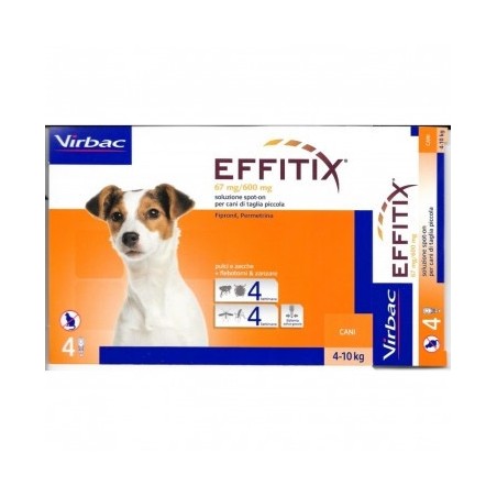 Effitix Spot On Cani Piccoli 1,10ml 67mg/600mg 4 Pipette Effitix Spot On Cani Piccoli 1,10ml 67mg/600mg 4 Pipette