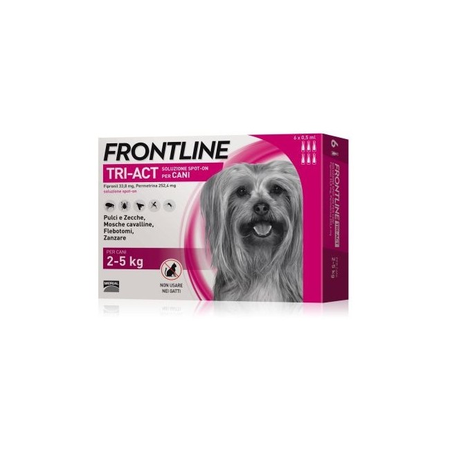 Frontline Tri-act 6 Pipette Da 0,5ml 2-5 Kg Frontline Tri-act 6 Pipette Da 0,5ml 2-5 Kg