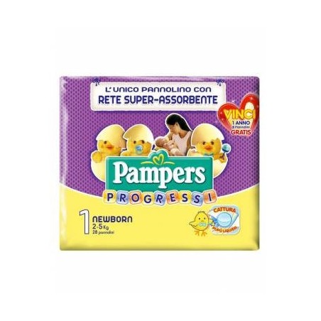 Pampers 28 Pannolini Progressi 1 2-5 Kg Pampers 28 Pannolini Progressi 1 2-5 Kg
