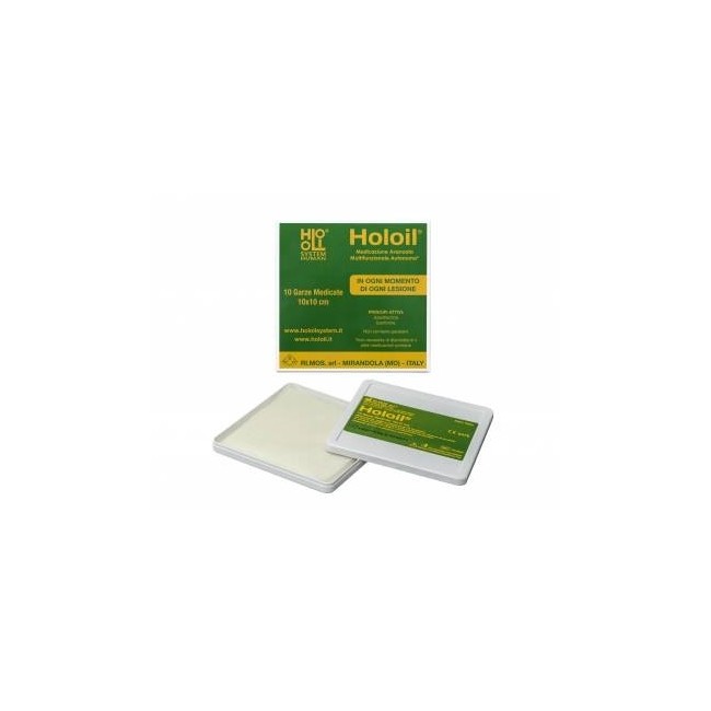 Holoil Garze Medicate 10x10 Cm 10 Pezzi.