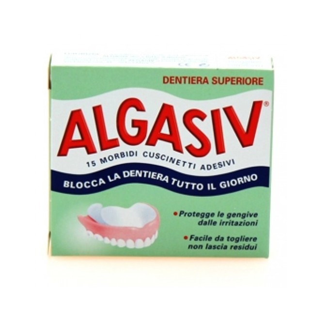 Algasiv Adesivo Protesi Superiore 15 Cuscinetti 10 Pezzi Algasiv Adesivo Protesi Superiore 15 Cuscinetti 10 Pezzi