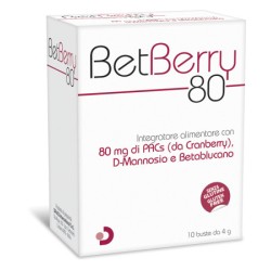6 Confezioni Betberry 80 integratore per le vie urinarie 10 buste