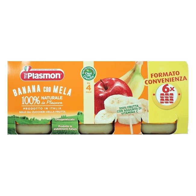 Plasmon Omogeneizzato Banana Mela 6x104g