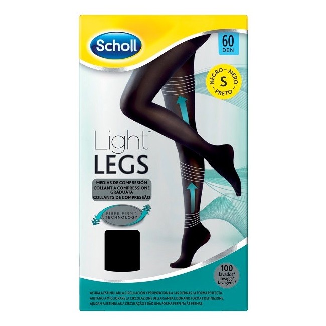 Scholl light legs calze compressione 60 denari L nero