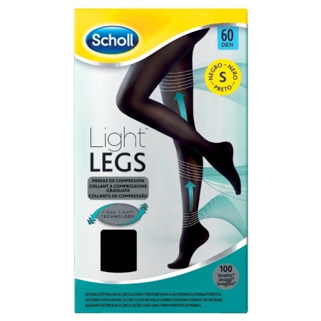 Scholl light legs calze compressione 60 denari L nero