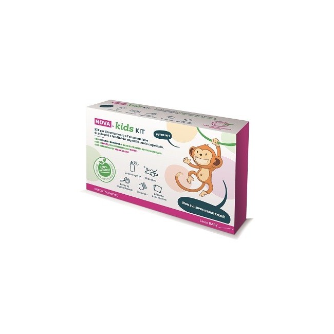 Nova kids kit lozione shampoo e pettine per pidocchi e ledini 100 ml