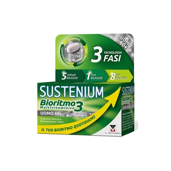 Sustenium bioritmo3 uomo 60+ integratore 30 compresse Sustenium bioritmo3 uomo 60+ integratore 30 compresse